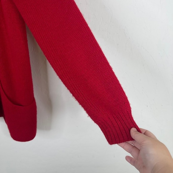 Peruvian Link Womens Chunky Alpaca Wool Cardigan Sweater Red Open Front Size M/L - Picture 5 of 13